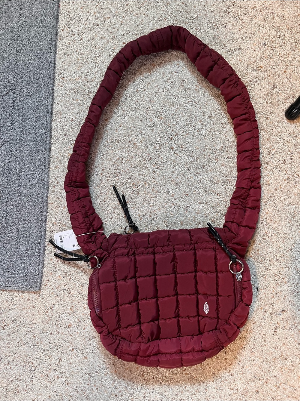 Free People Quilted Wine Crossbody Bag